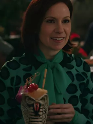 Elsbeth Season 3 Carrie Preston Dot Jacquard Crop Cardigan