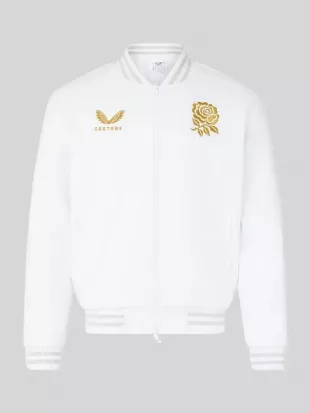 England Rugby White Bomber Jacket