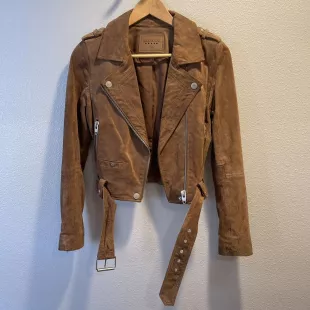 Coffee Bean Brown Suede Leather Moto Jacket