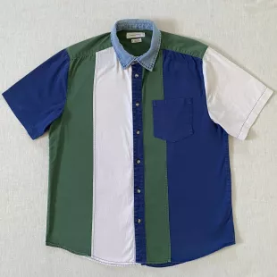 Color Block Button Up Shirt