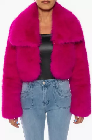 Crop Faux Fur Jacket