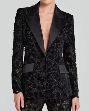 The Voice S29 Kelly Clarkson Black Lace Blazer