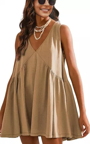 Womens Summer Sleeveless Mini Dress
