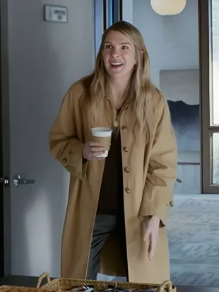 Shrinking S03 Lily Rabe Brown Trench Coat