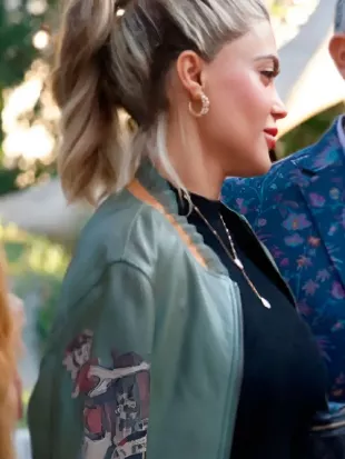 The Valley Persian Style Sky Akhbari Green Leather Jacket