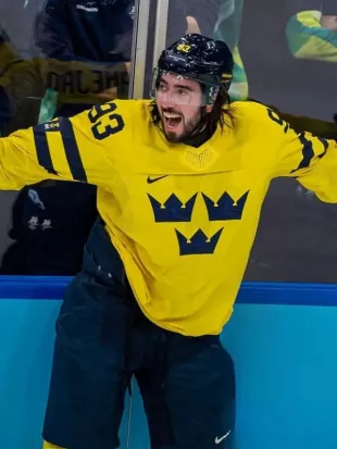 Mika Zibanejad Winter Olympics Ice Hockey Yellow Jersey