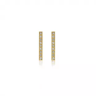 Long Diamond Bar Earrings