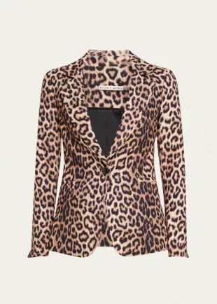 Macey Leopard Fitted Blazer