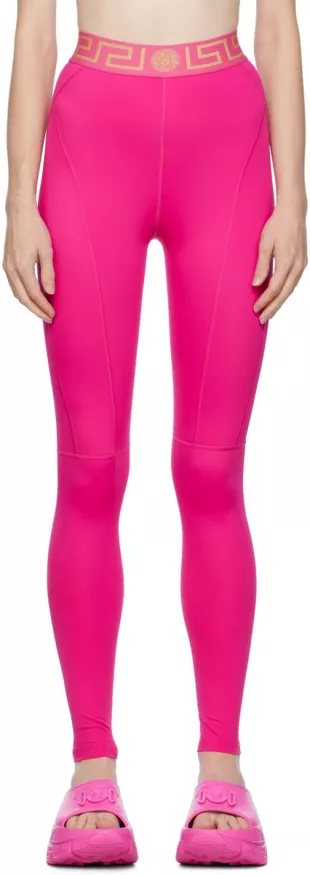 Hot Pink Greca Border Leggings