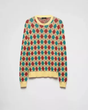 Yellow Argyle Crewneck Sweater