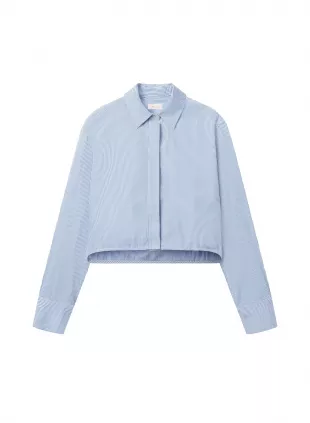 Maude Cropped Cotton Stripe Shirt
