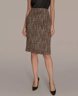 Tweed Midi Pencil Skirt