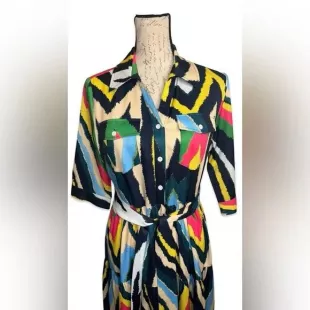 Abstract Print Dress
