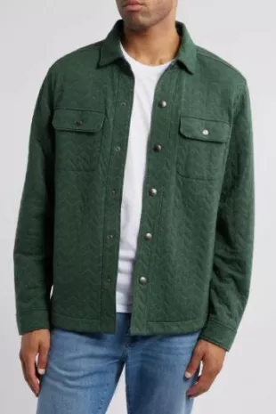 Cobble Hill CPO Quilted Snap-Up Shirt Jacket