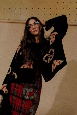 New York is My Boyfriend Boxy Button Up Cardigan