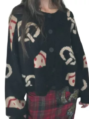 Abbott Elementary S05 Keyla Monterroso Mejia Pizza & Pretzel Cardigan