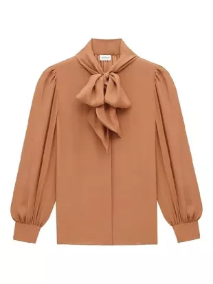The Beauty S01 Jess Alexander Neck Tie Blouse