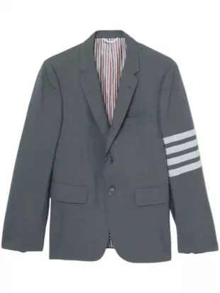 The Beauty Brandon Gillard Striped Grey Blazer