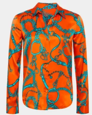 The Young And The Restless 2025 Nikki Reed Newman Chain Print Blouse