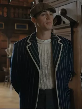 Young Sherlock 2026 Hero Fiennes Tiffin Striped Blazer
