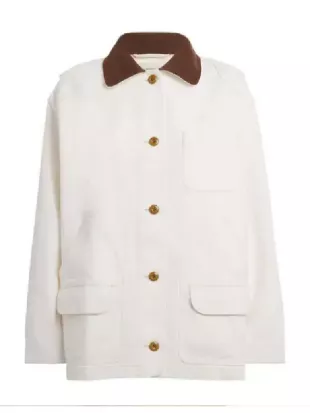 Shrinking S03 Lily Rabe Contrasting White Jacket