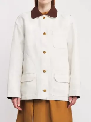 Shrinking S03 Lily Rabe Contrasting White Jacket