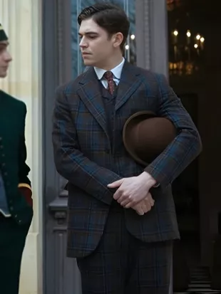 Young Sherlock Hero Fiennes Tiffin Plaid Tweed Suit
