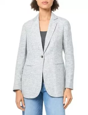 Tweed One Bttn Notch Collar JacketBusiness Casual Blazer