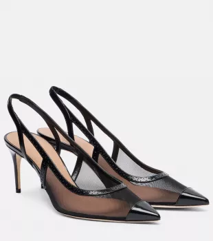 Aubrey 70 Mesh Slingback Pumps