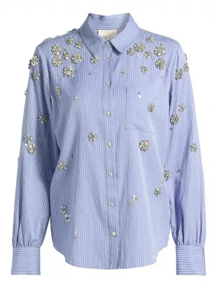 Lola Pinstripe Embellished Shirt