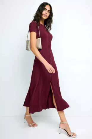 Milla Knit Maxi Dress in Bordeaux