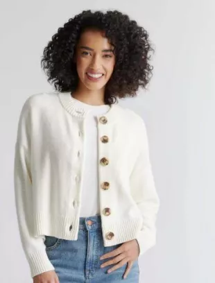 100% Organic Cotton Cropped Cardigan