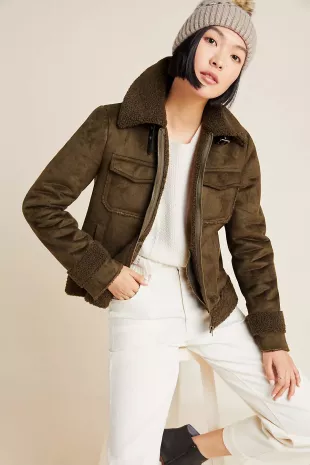 Four Corners Sherpa-Lined Bomber Jacket