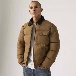 Quilted Depot Jacket With Corduroy Colla