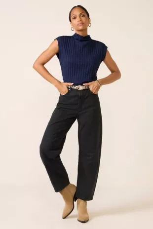 Nara Mock Neck Top in Nocturnal