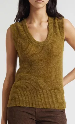 Jovanna Sweater Tank in Moss