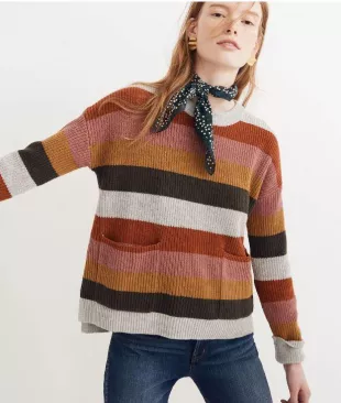 Patch Pocket Pullover Sweater in Walton Stripe