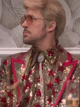 SNL S51 Ryan Gosling Gold Sequin Star Blazer