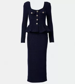 Peplum Knitted Midi Dress