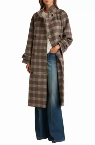 Poppie Coat in Brown Check