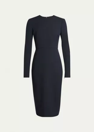 Bodycon Bi-Stretch Crepe Midi Dress