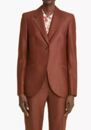 Fae One-Button Wool Blend Blazer