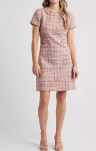 Short Sleeve Tweed Dress