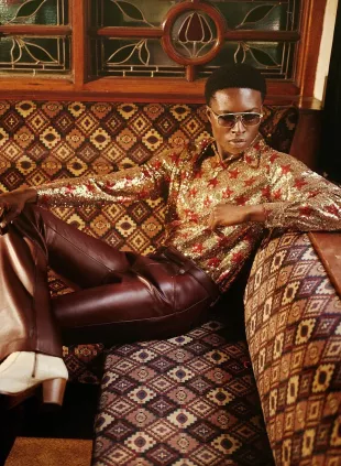 X David Bowie Gold Sequin Star Shirt