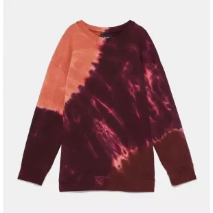 Maroon and Orange Tie Dye Sweatshirt