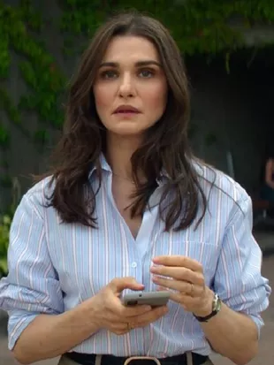 Vladimir 2026 Rachel Weisz Blue Striped Shirt