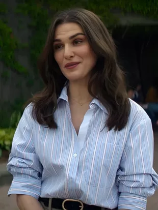 Vladimir 2026 Rachel Weisz Blue Striped Shirt