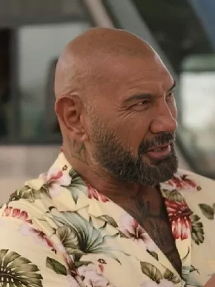 Trap House Dave Bautista Yellow Floral Shirt