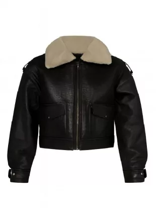 Fountain Of Youth 2025 Eiza González Black Leather Jacket