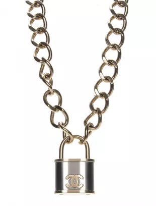 CC Oversized Padlock Necklace Gold Silver
